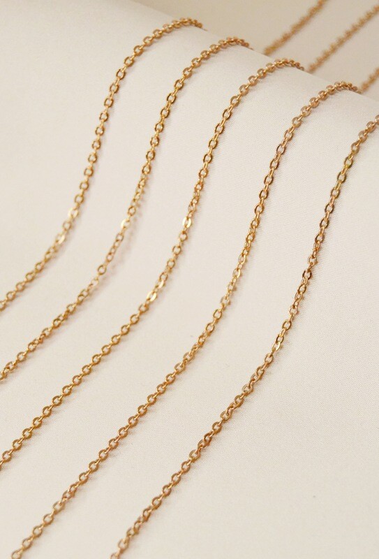 Nerūdijančio plieno grandinėlė ,2mm, rose gold spalvos, 10cm