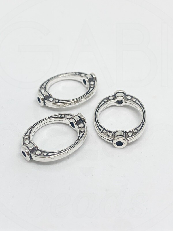 Intarpai,  sidabro spalvos, 19x14.5x3.5mm, 9vnt