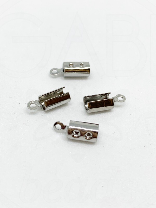 Nerūdijančio metalo užbaigimo detalės, plieno spalvos, 10x4mm, 4vnt