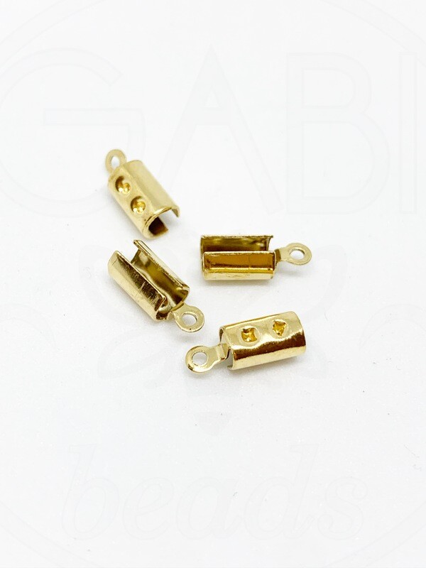 Nerūdijančio metalo užbaigimo detalės, aukso spalvos, 10x4mm, 2vnt