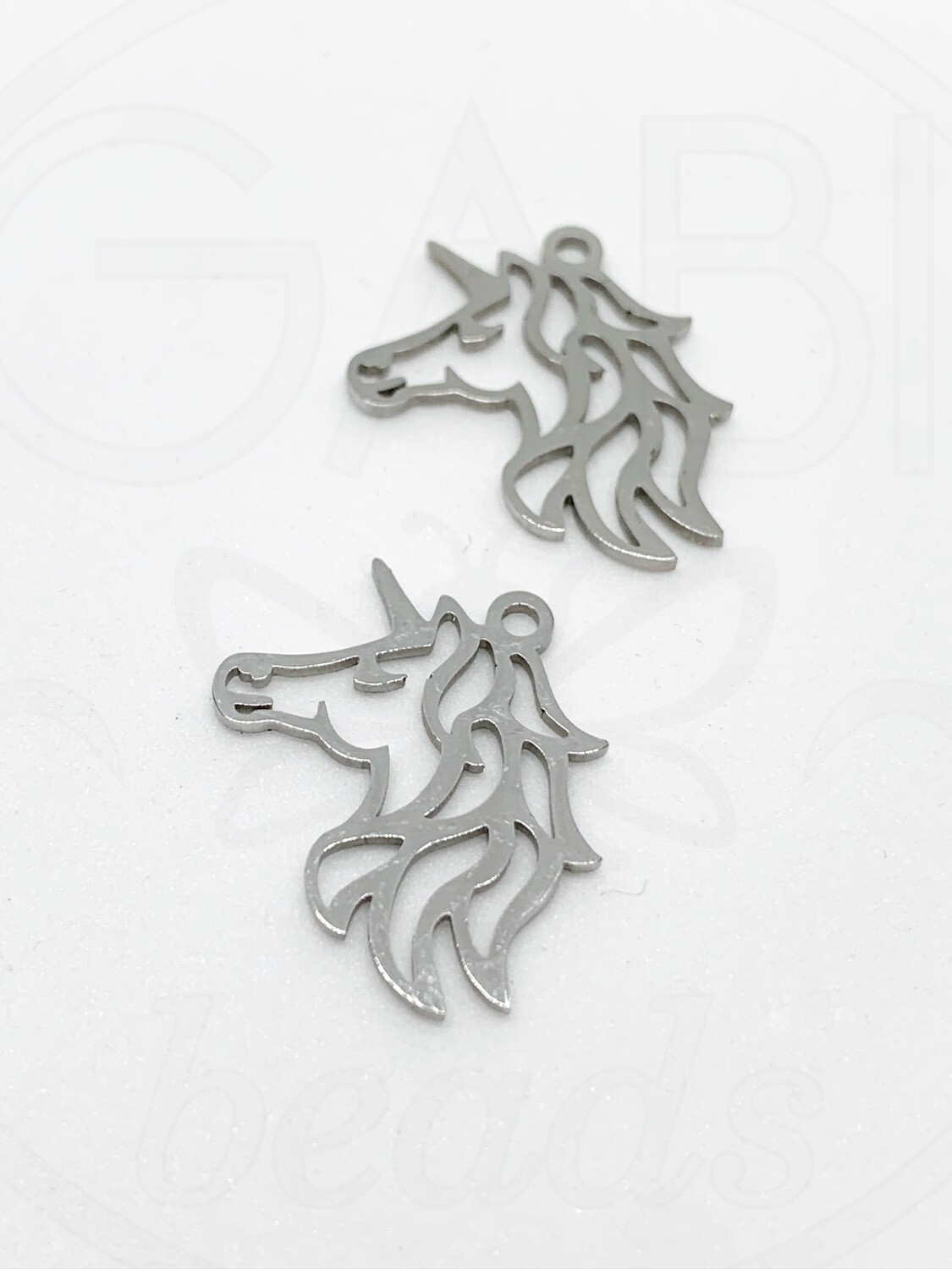 Nerūdijančio plieno pakabukas, plieno spalvos 23x19mm, 1 vnt
