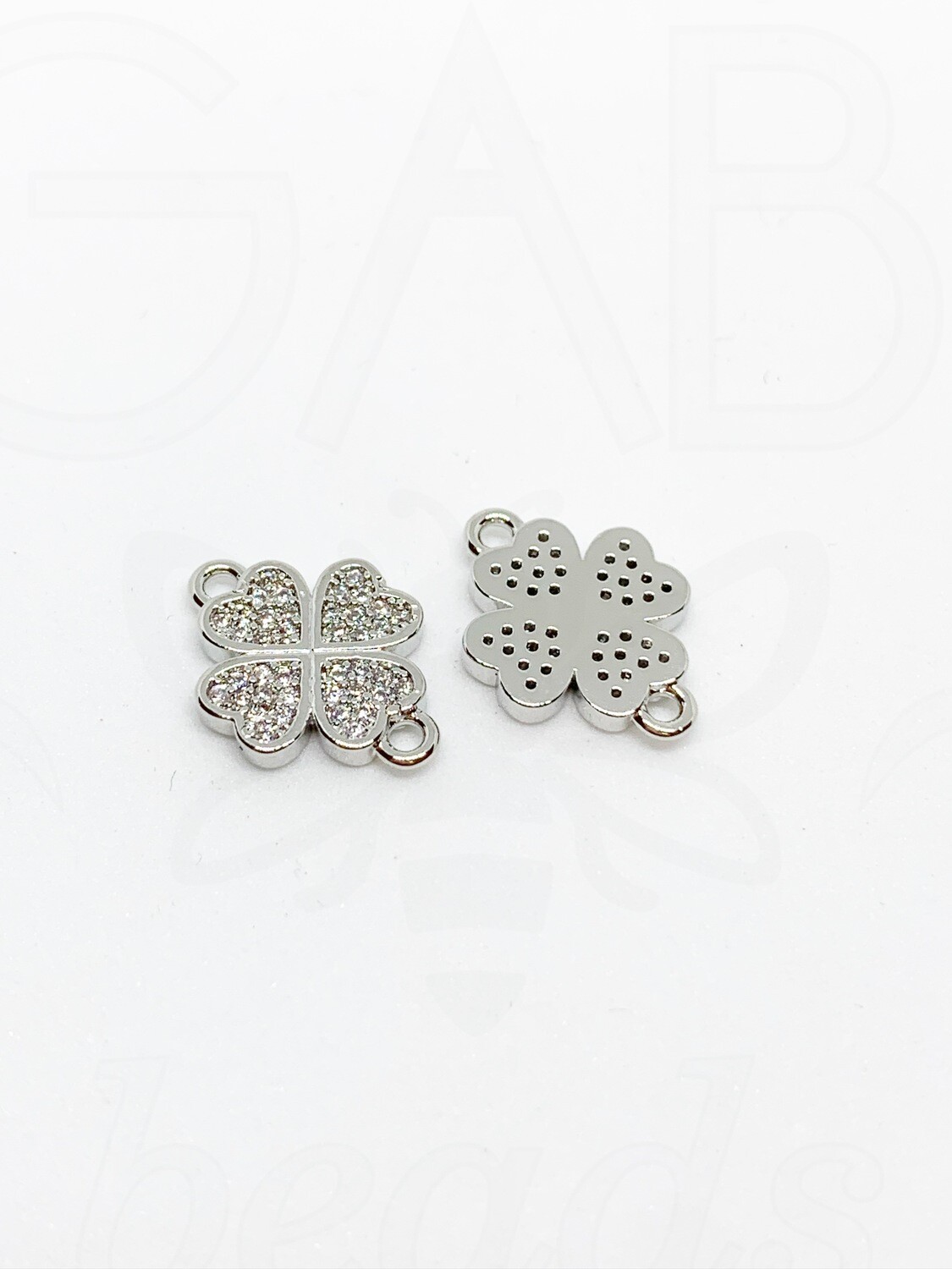 Nerūdijančio plieno pakabukas su cirkonio akutėmis, sidabro spalvos 16x11,5x2mm, 1vnt