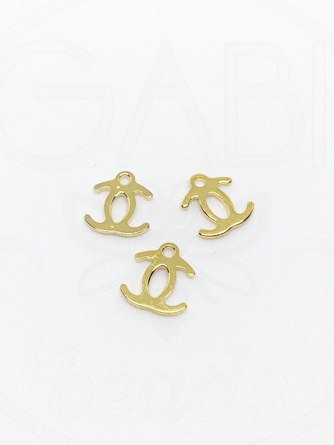 Nerūdijančio plieno pakabukas, aukso spalvos 9x8mm, 3vnt