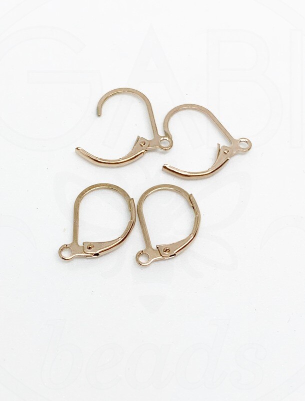 Nerūdijančio plieno auskarų ruošinys, Rose gold spalvos 13x10mm, 1 pora