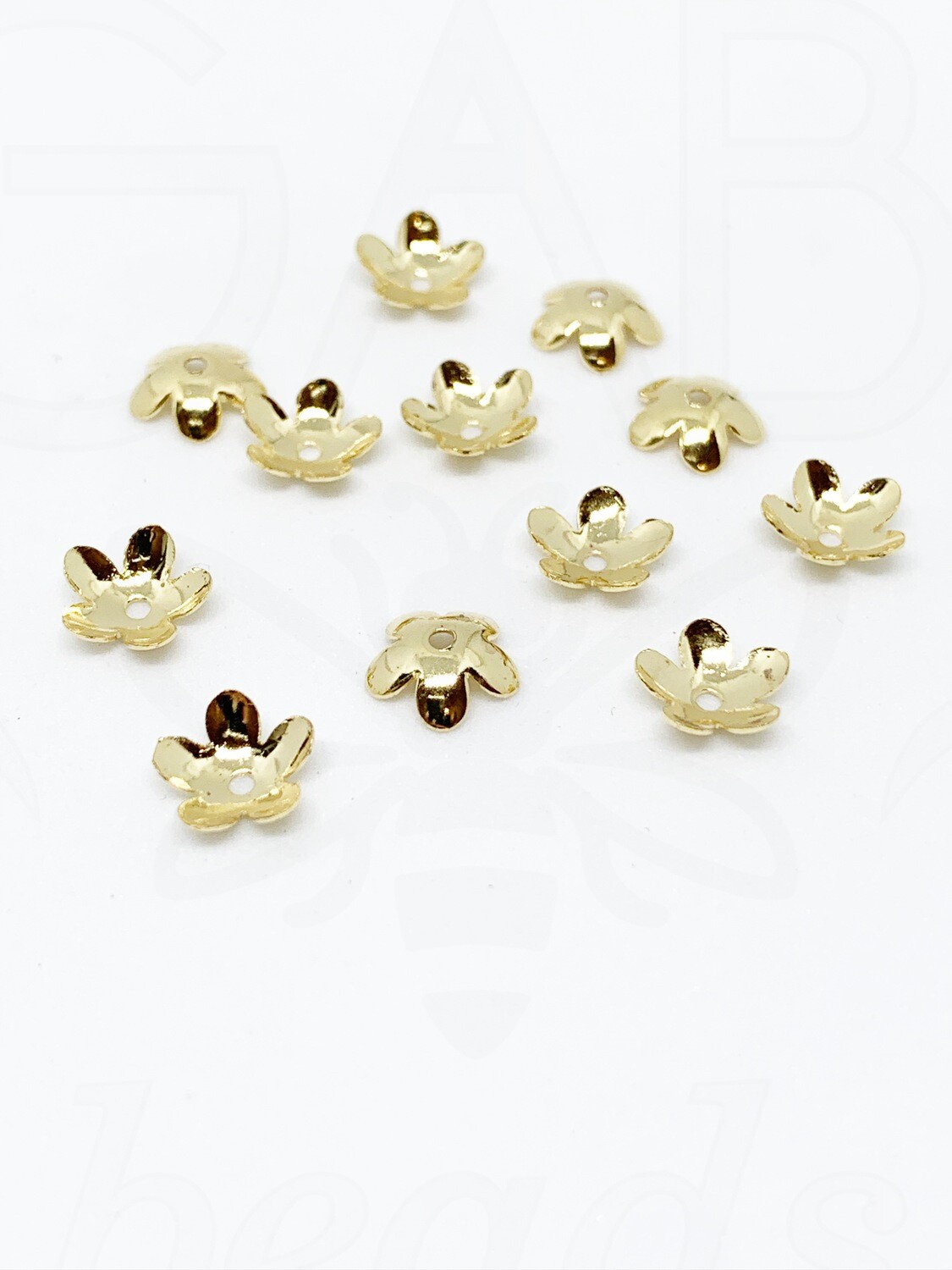 Nerūdijančio plieno kepurėlės, aukso spalvos, 8x7,5x2mm, 4vnt
