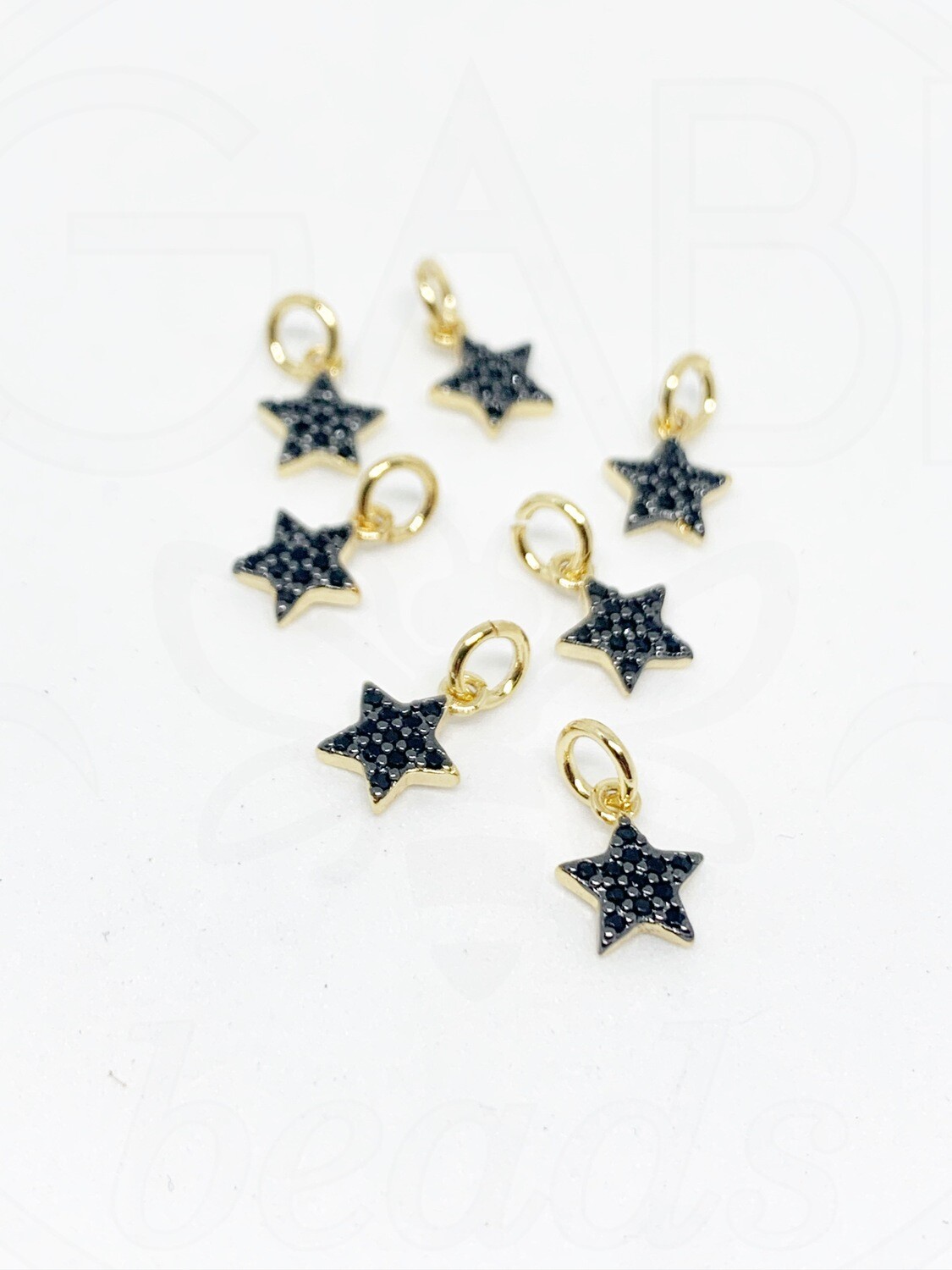Nerūdijančio plieno pakabukas su cirkonio akutėmis, aukso , juodos spalvos, 9x7x2mm, 1 vnt