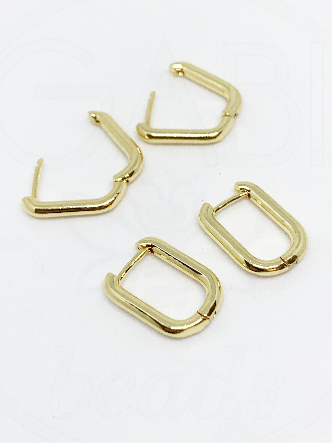 Nerūdijančio plieno auskarai rinkės, aukso spalvos 17,5x13x2mm, 1 pora