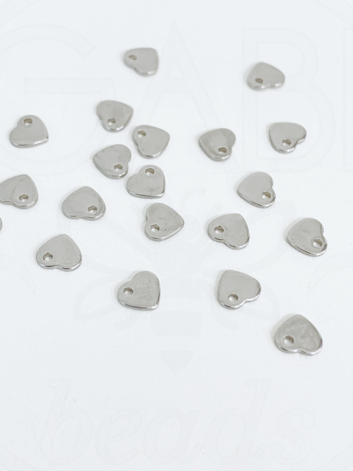 Nerūdijančio plieno pakabukai, plieno spalvos 5x6x1mm, 4 vnt
