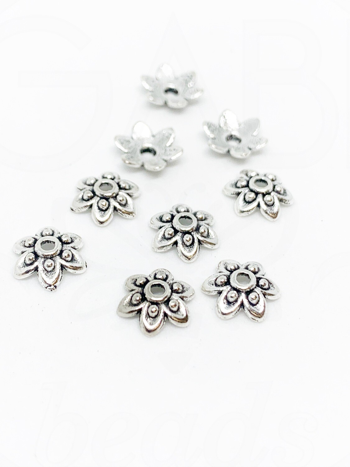 Kepurėlės, perveriamos, plieno spalvos, 9x3mm, 20vnt