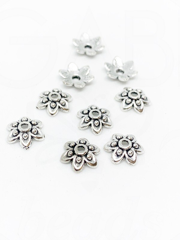 Kepurėlės, perveriamos, plieno spalvos, 9x3mm, 20vnt