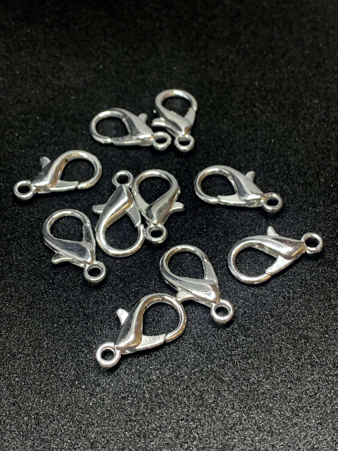 Karabinai, sidabro spalvos, 21x12mm , 8vnt