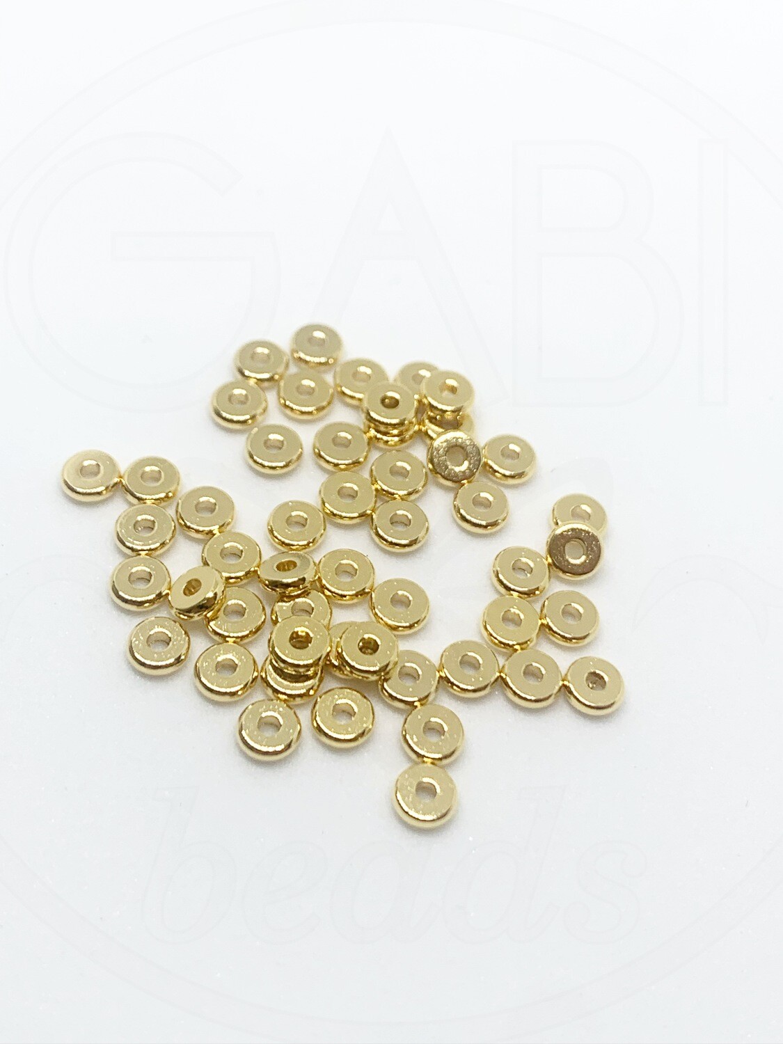 Nerūdijančio plieno intarpai, aukso spalvos, 4x1,2mm, 10vnt