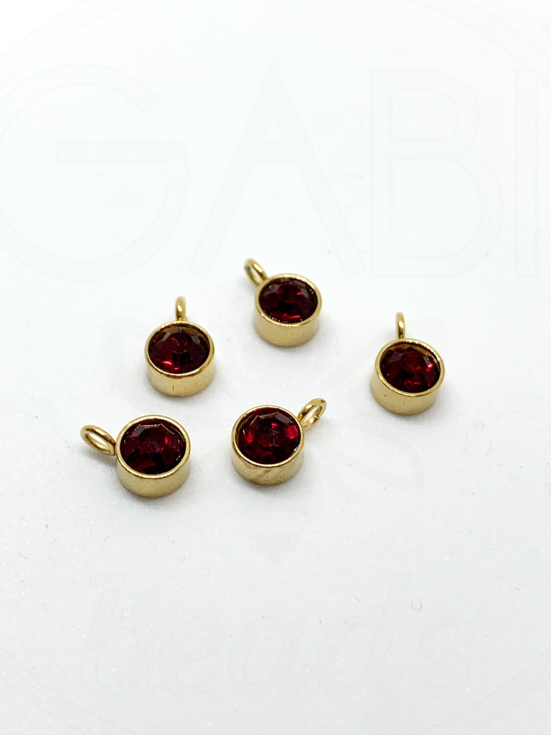 Nerūdijančio plieno pakabukas, aukso/bordo spalvos 6x9mm, 2 vnt