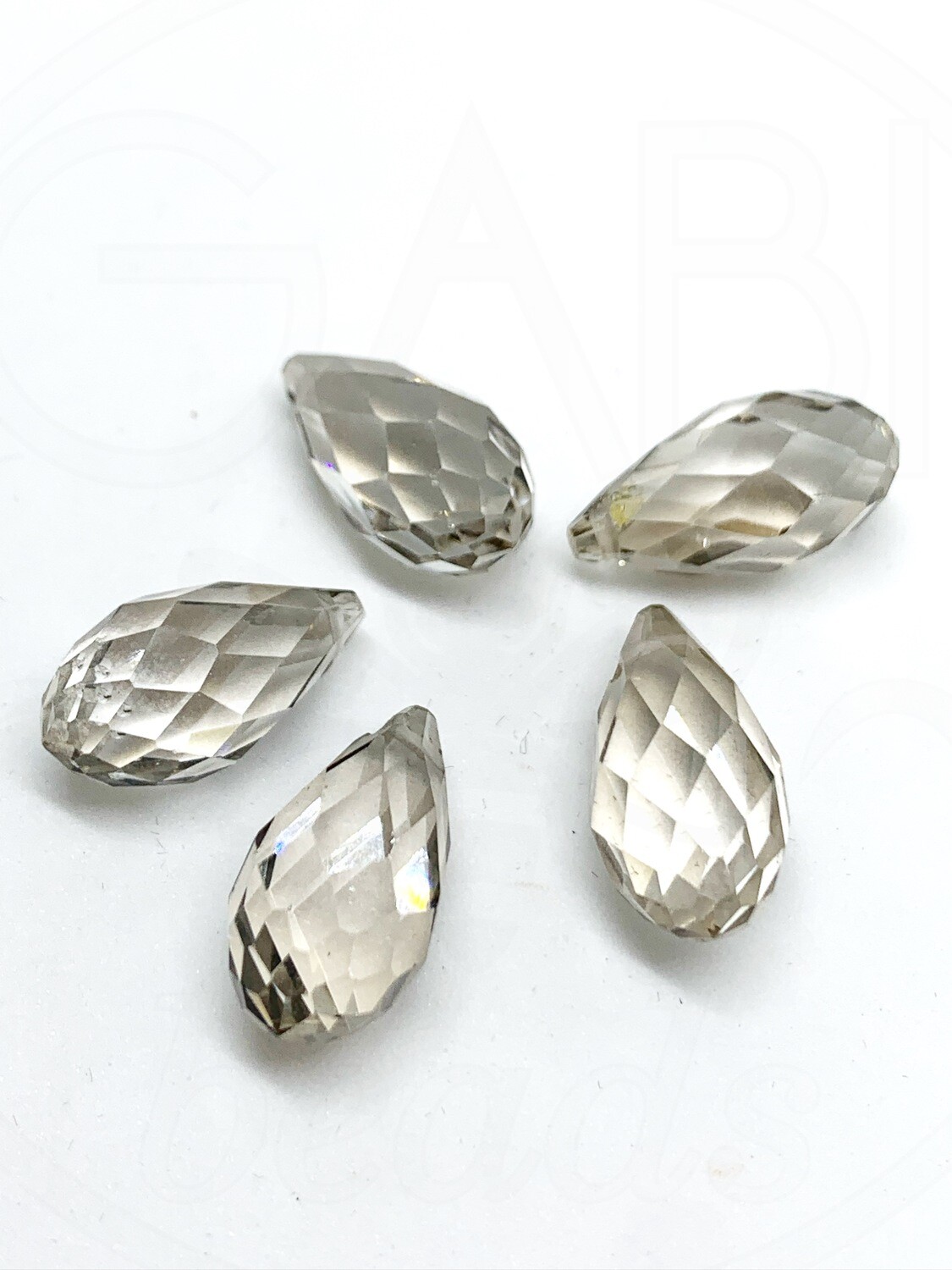 Stiklo pakabukai,  lašo forma, skaidrios spalvos, 10x19,5mm 4vnt