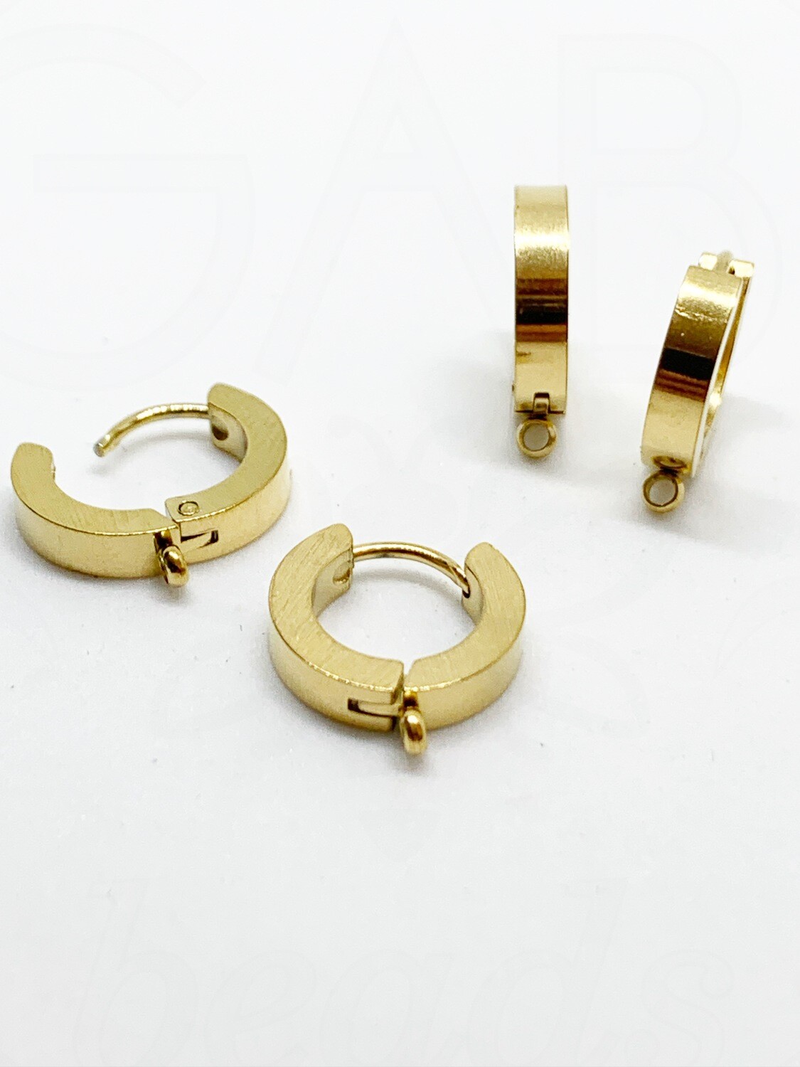 Nerūdijančio plieno auskarų ruošiniai, 15,5x14x3mm, 1 pora