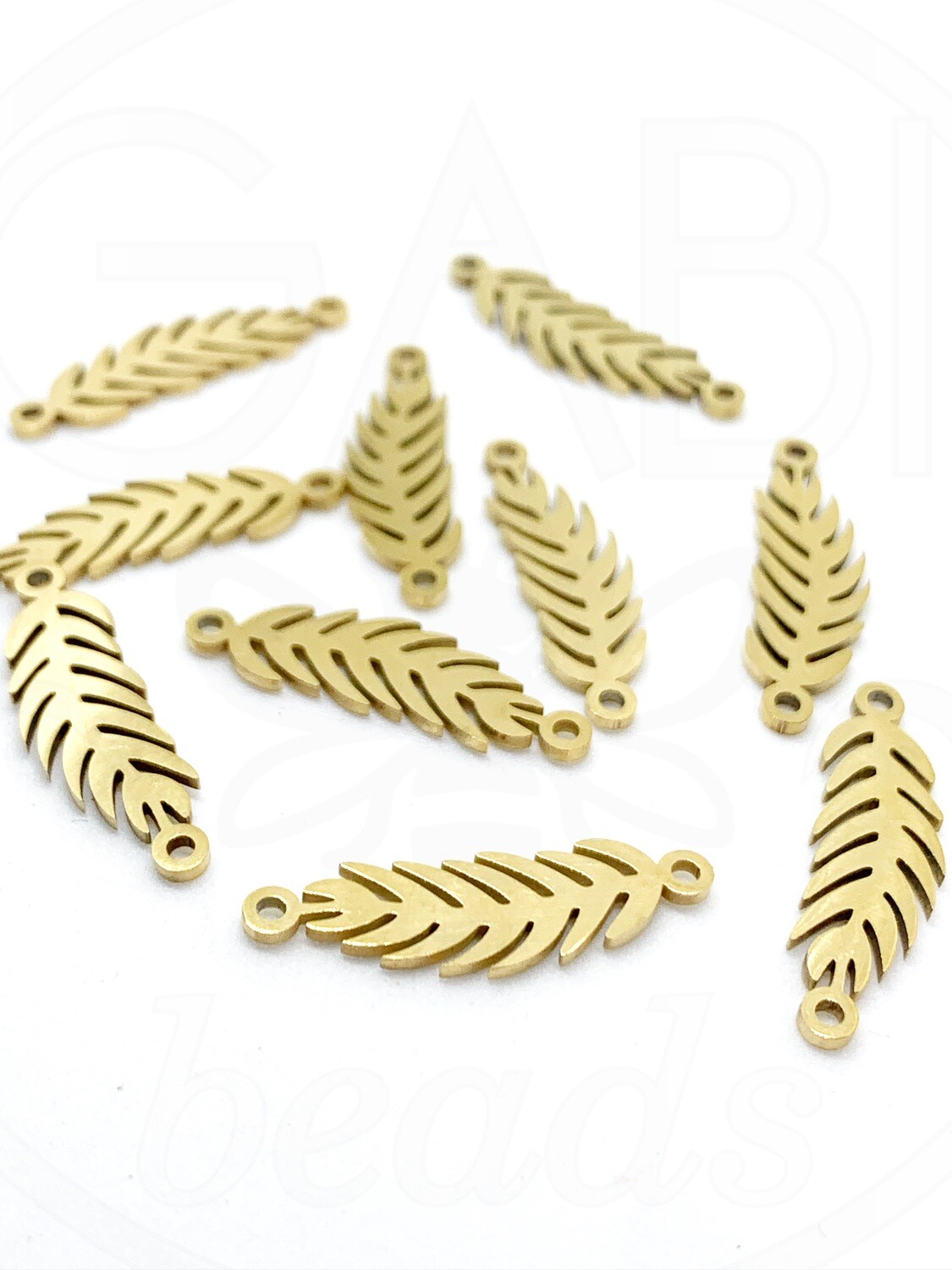 Nerūdijančio plieno pakabukas, aukso spalvos, 6,5x22x1mm, 1 vnt