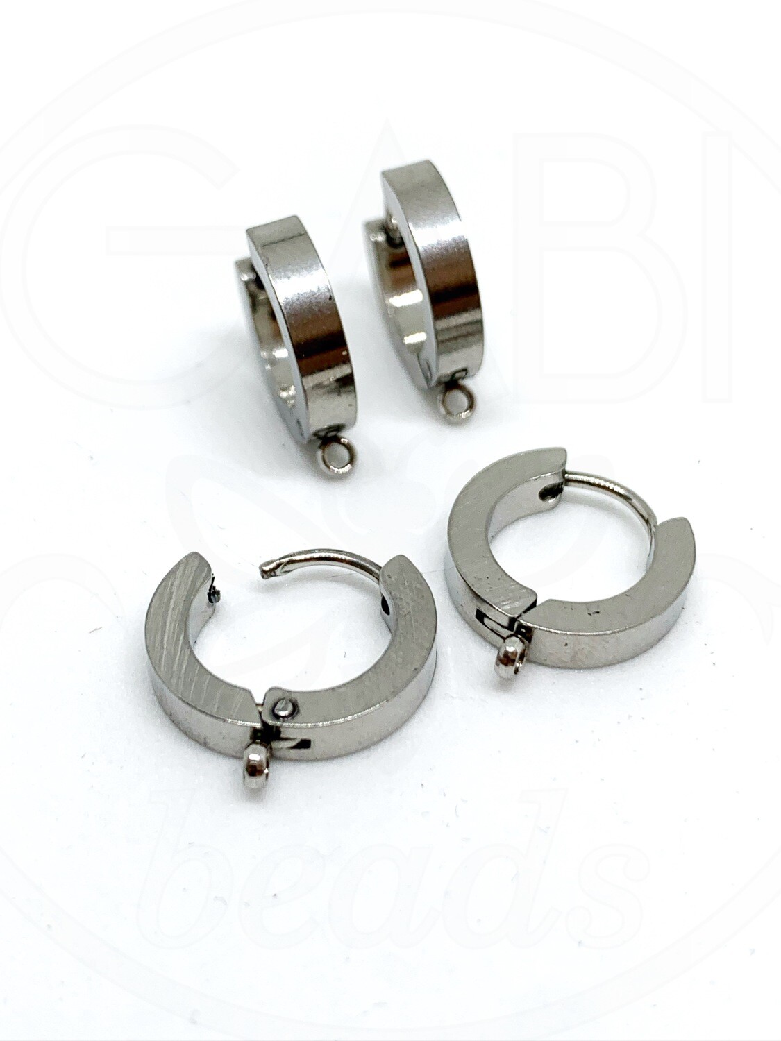Nerūdijančio plieno auskarų ruošiniai, 15,5x14x3mm, 1 pora