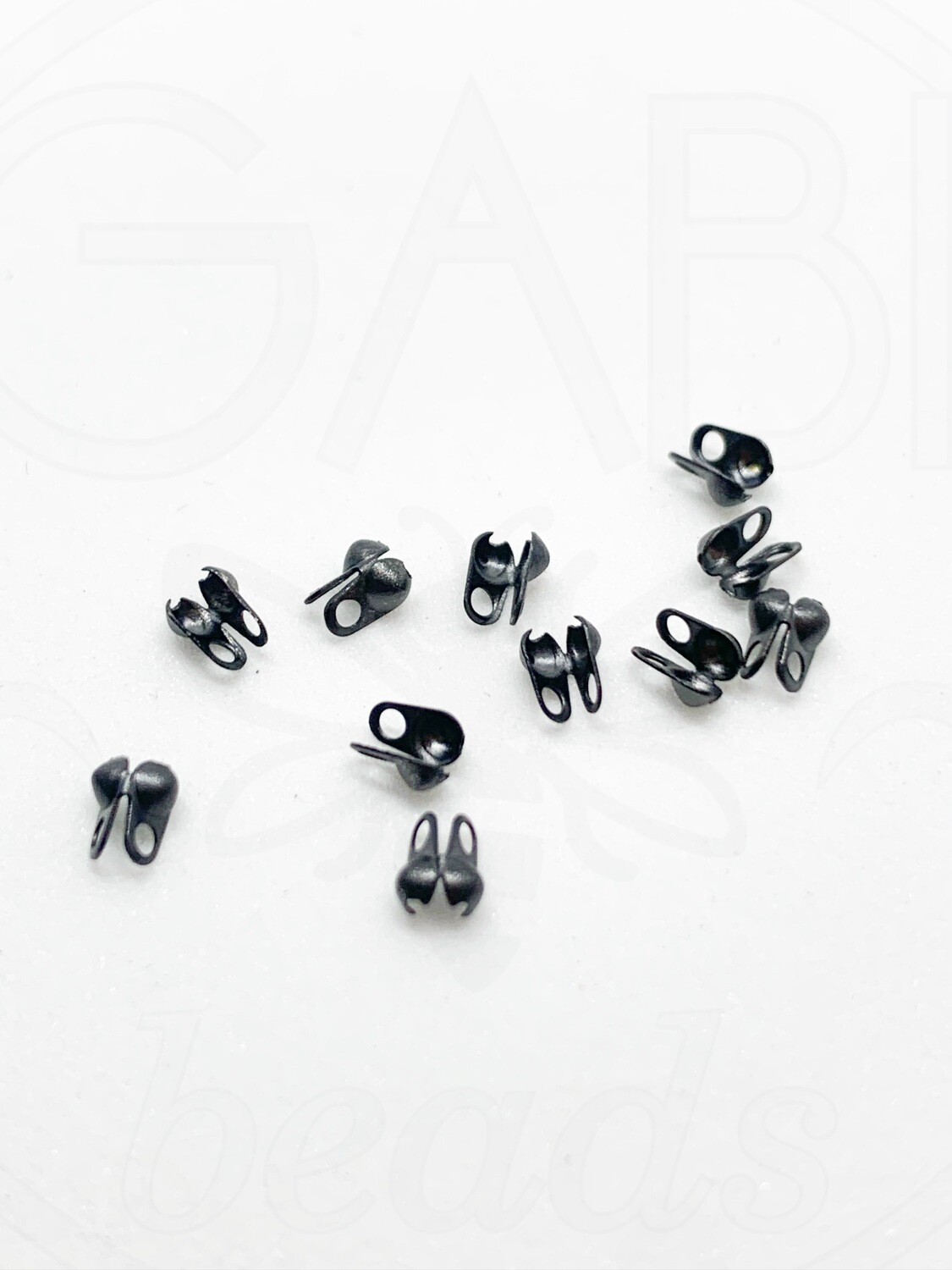 Nerūdijančio metalo užbaigimo detalės, juodos spalvos, 4x2mm, 4vnt