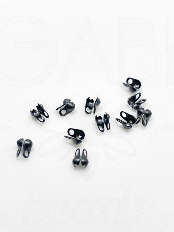 Nerūdijančio metalo užbaigimo detalės, juodos spalvos, 4x2mm, 4vnt