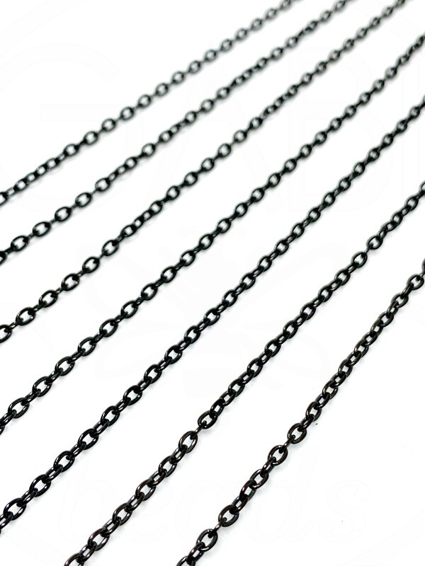 Nerūdijančio plieno grandinėlė , 2,5mm, juodos spalvos, 10cm