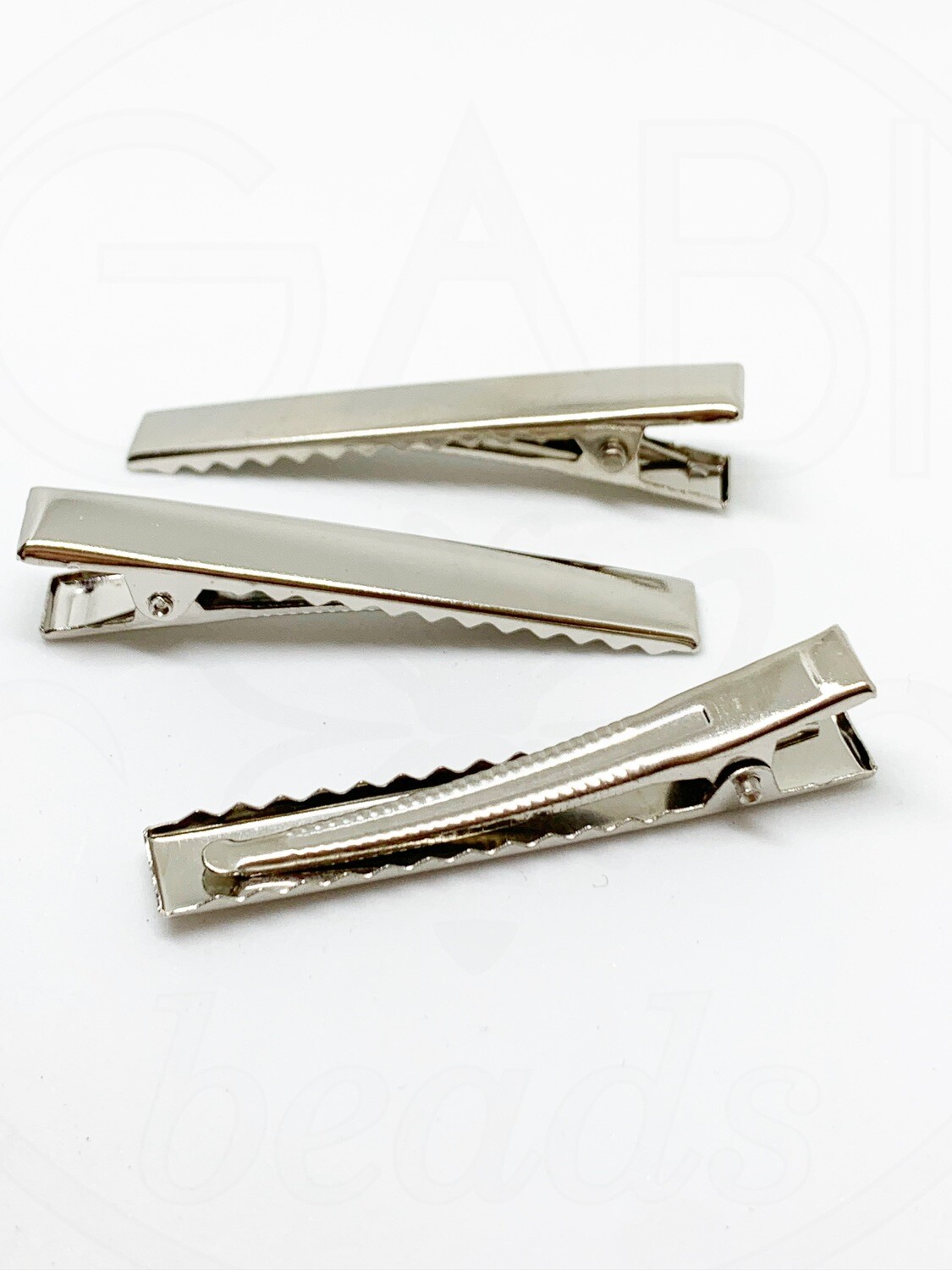 Plaukų segtuko ruošinys, metalinis, plieno spalvos,  57x8.5mm, 6vnt
