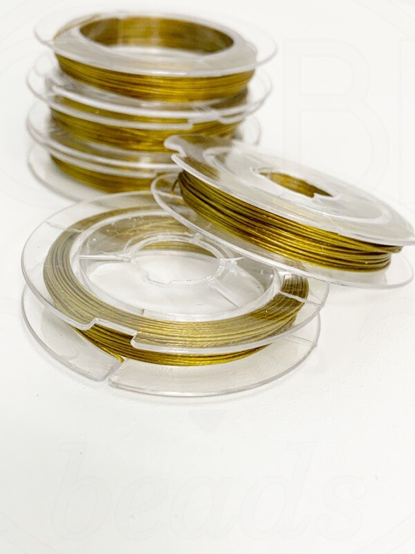 Nerūdijančio plieno troselis,  aukso spalvos, storis 0,38mm, 10m
