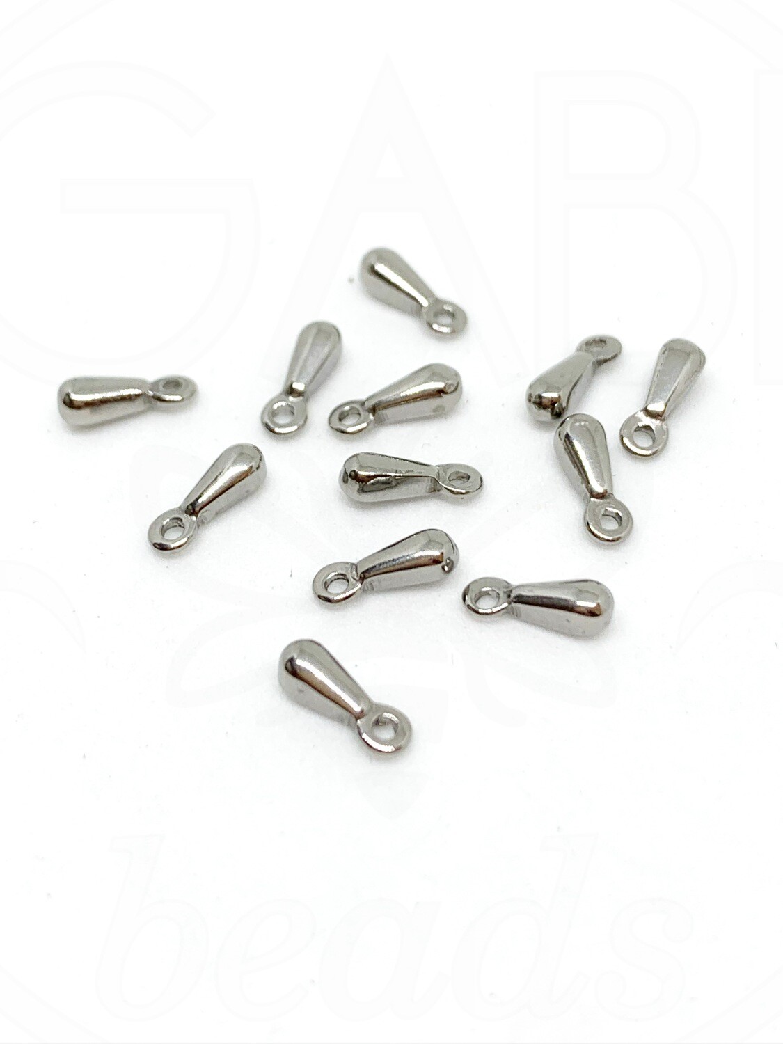 Nerūdijančio plieno pakabukas, plieno spalvos, 7.5x2.5x2.3mm, 8 vnt
