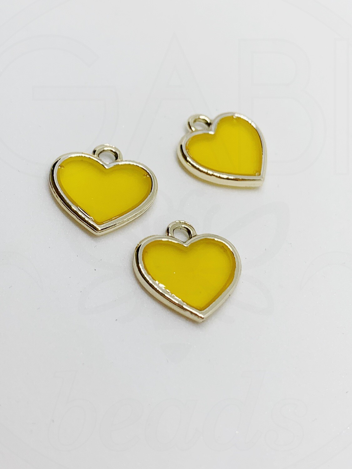 Plastikinis pakabukas &quot;Širdelė&quot;, 16,5x16x2mm, geltonos spalvos,  1vnt
