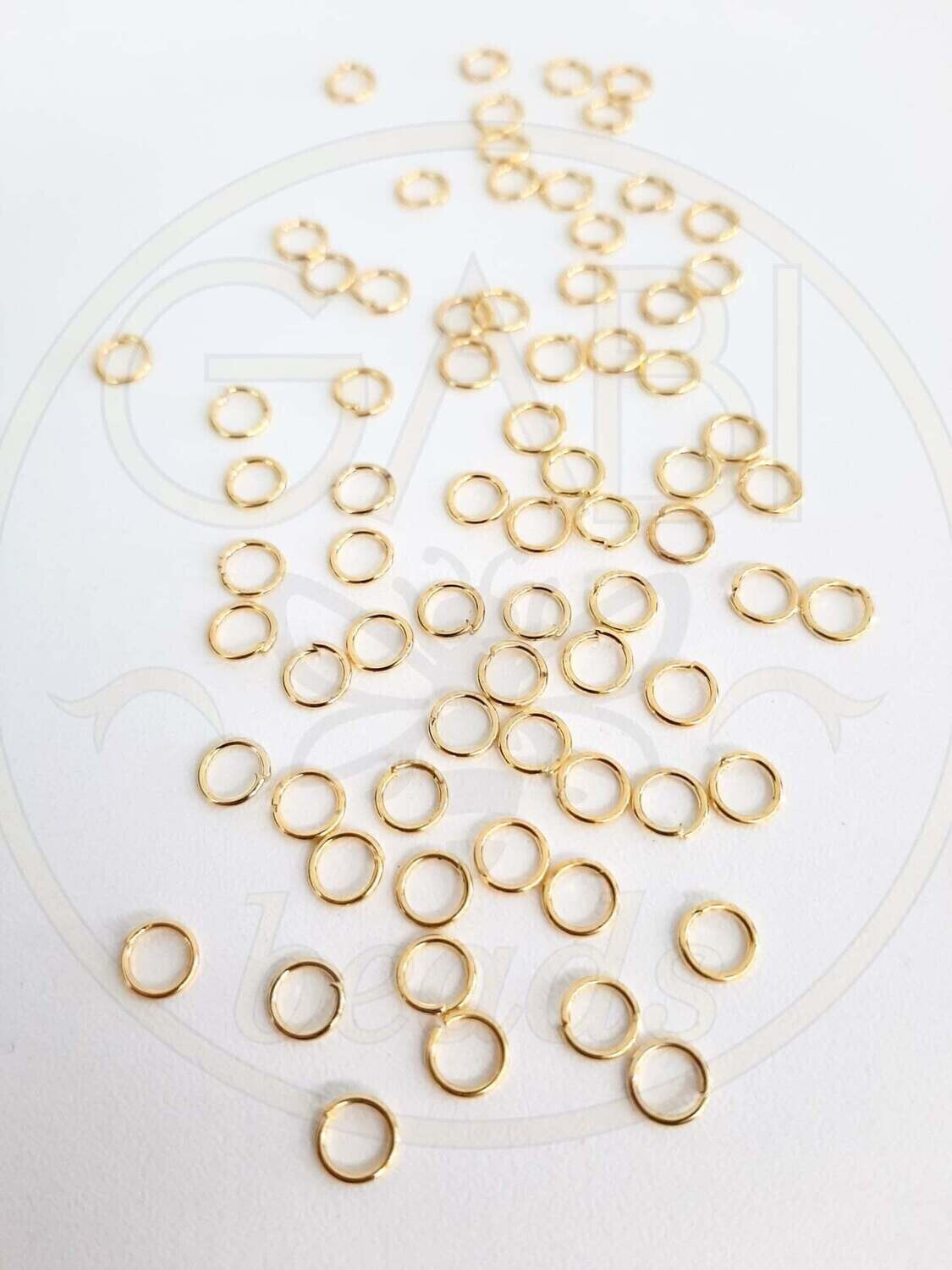 Žiedeliai, aukso spalvos 5mm skersmens, 10g