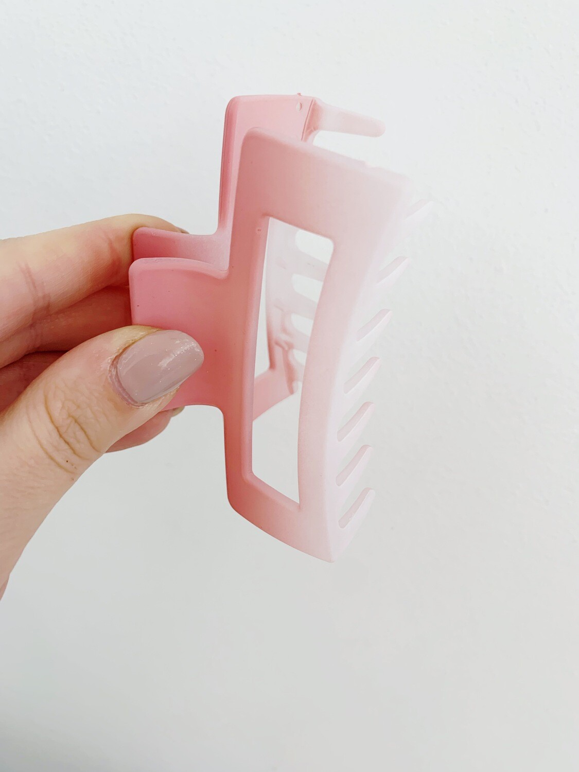 Plastikinis plaukų segtukas, rožinės, baltos spalvos, 49x87x40mm
