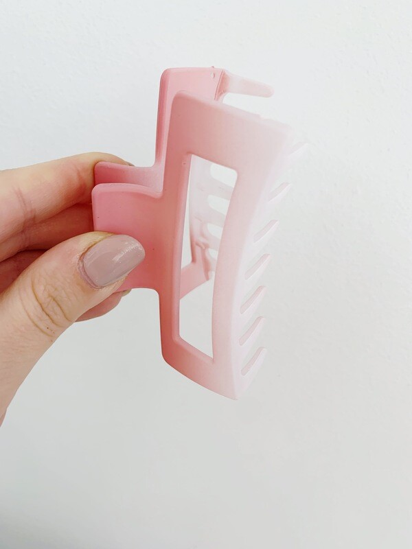 Plastikinis plaukų segtukas, rožinės, baltos spalvos, 49x87x40mm