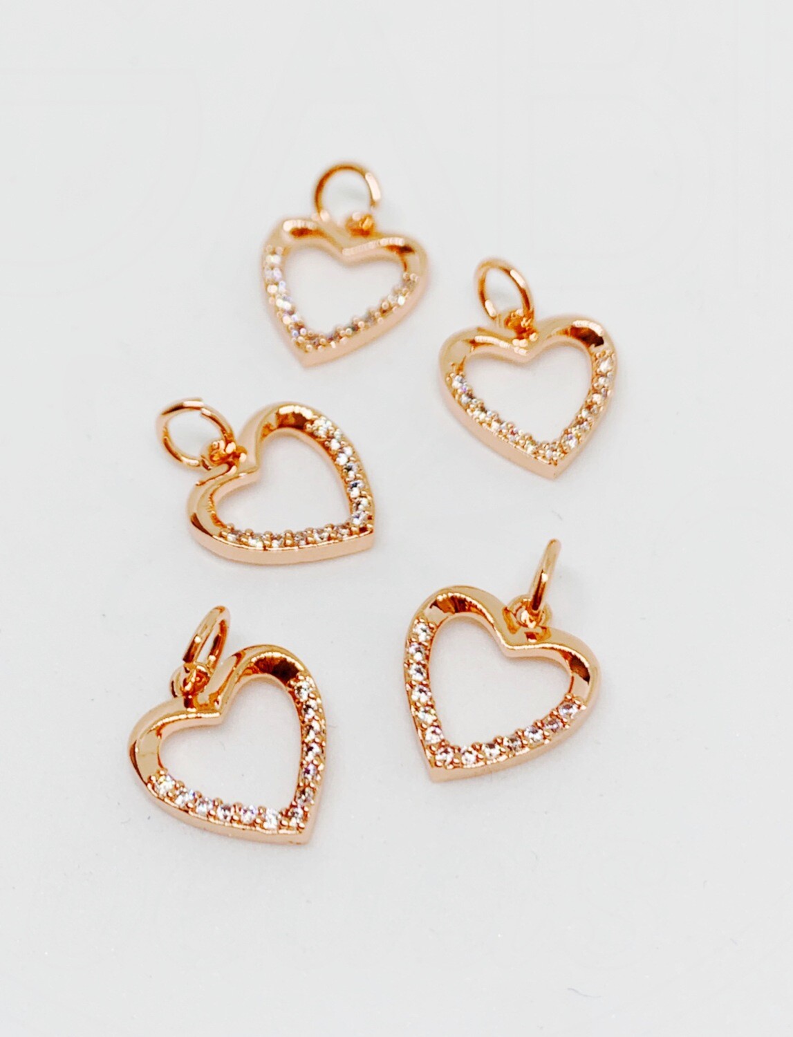 Nerūdijančio plieno pakabukas su cirkonio akutėmis, Rose gold spalvos, 11,5 x 11mm, 1 vnt