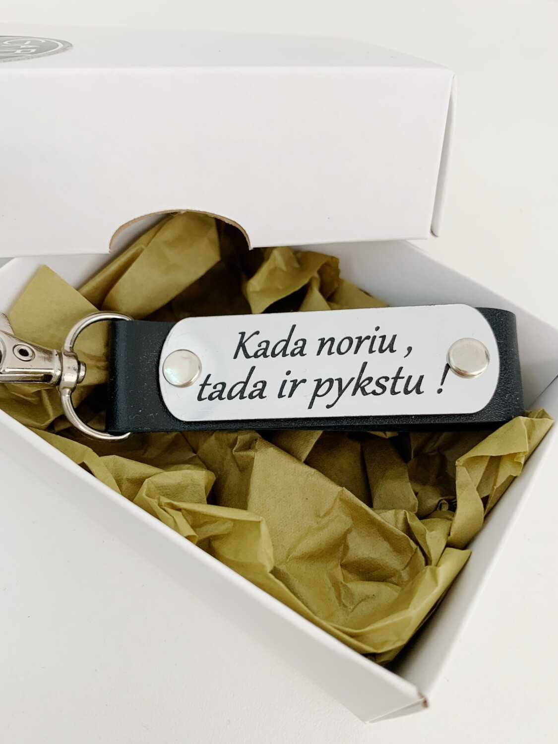 Odinis raktų pakabukas &quot;Kada noriu, tada pykstu&quot;