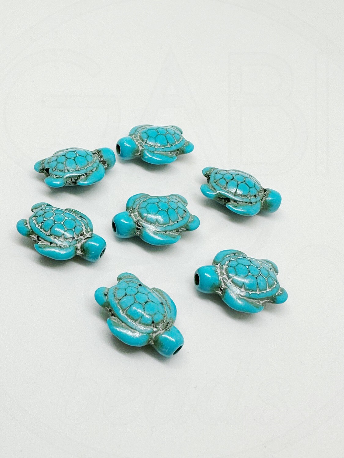 Turkis, Vėžlys, 17~18x14x6~8mm, melsvos spalvos, 3vnt