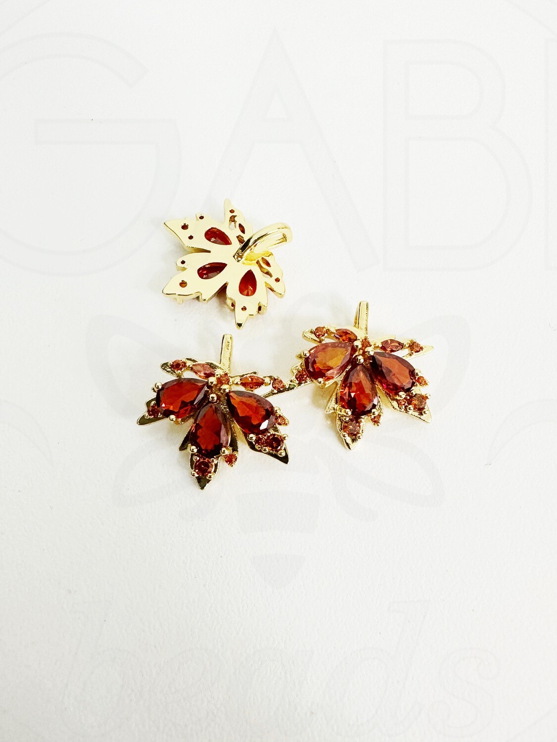 Nerūdijančio plieno pakabukas su cirkonio akutėmis LAPAS, aukso, raudonai rudos spalvos, 17x17x3mm, 1 vnt
