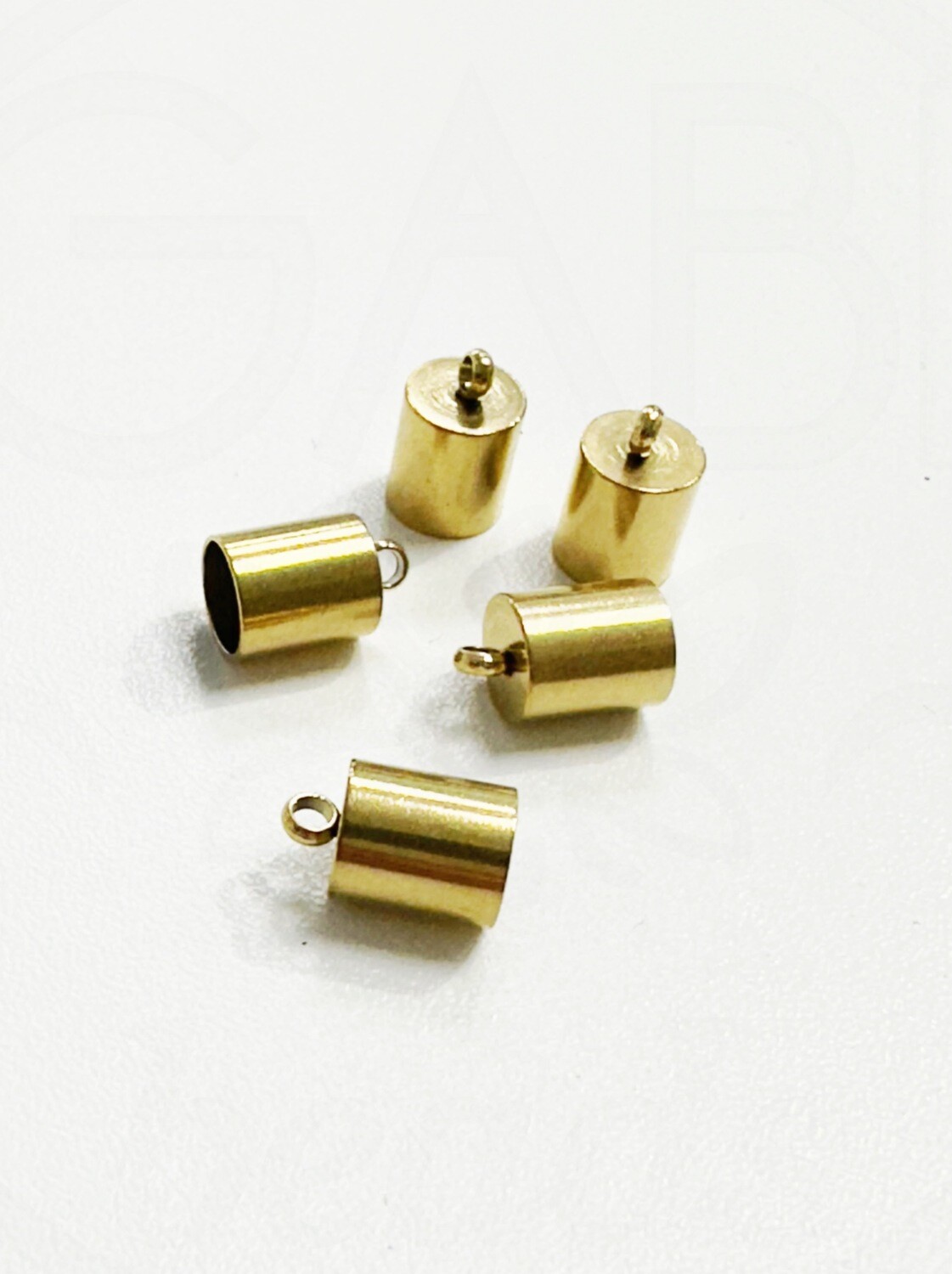 Nerūdijančio plieno įklijuojamos kepurėlės, aukso spalvos, 11x7mm (vidus 6mm), 2vnt