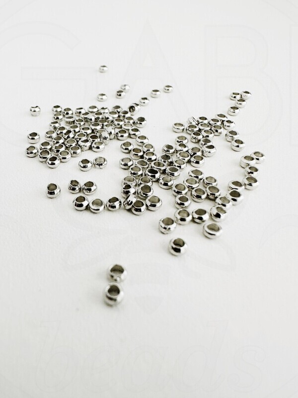 Spaustukai, sidabro spalvos, 2x1mm, 6g