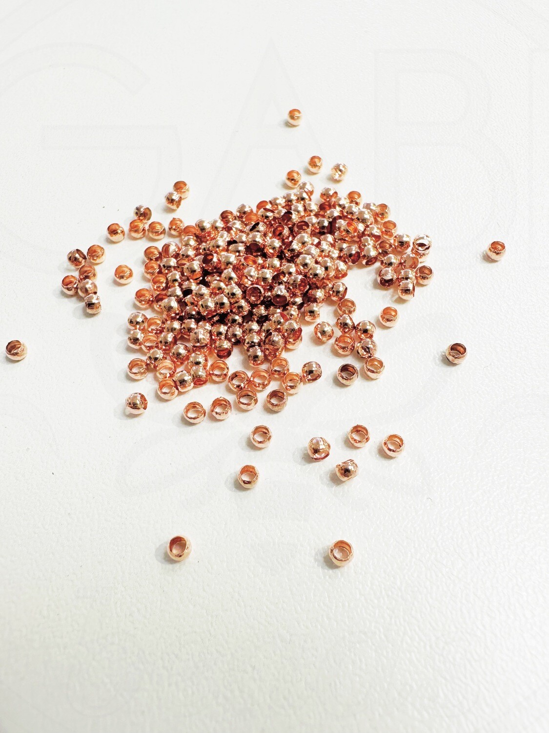 Spaustukai, rose gold spalvos, 2x1mm, 6g