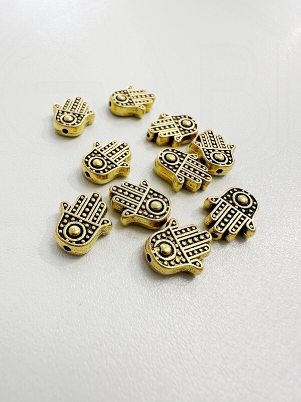Intarpai, aukso spalvos, 12x10x4mm, 10vnt