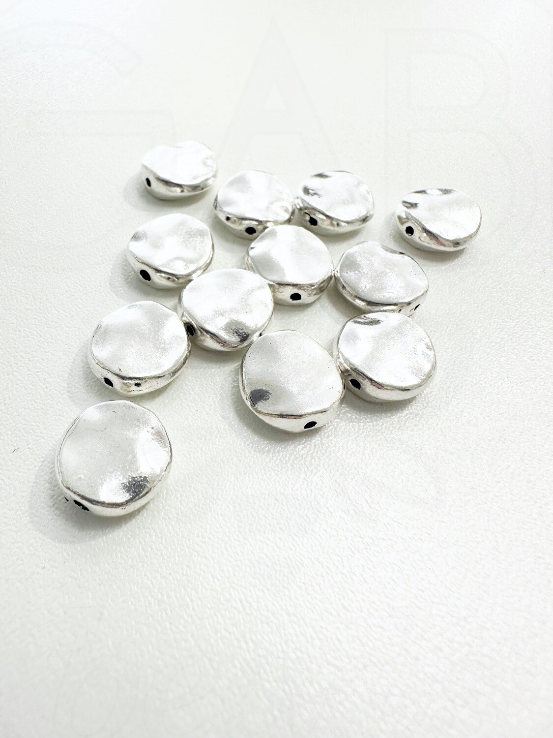 Intarpai, sidabro spalvos, 12x12x4mm, 8vnt