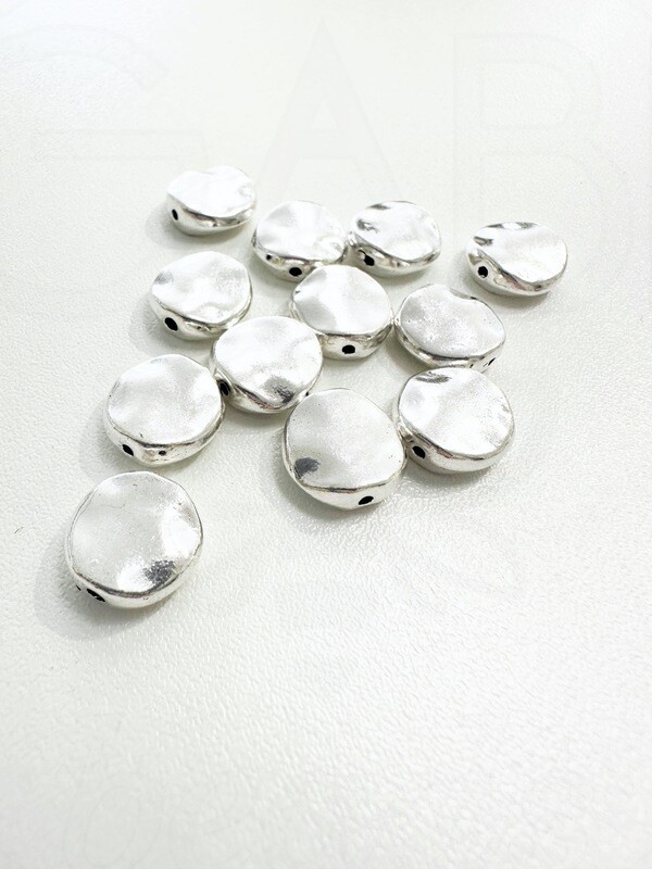 Intarpai, sidabro spalvos, 12x12x4mm, 8vnt