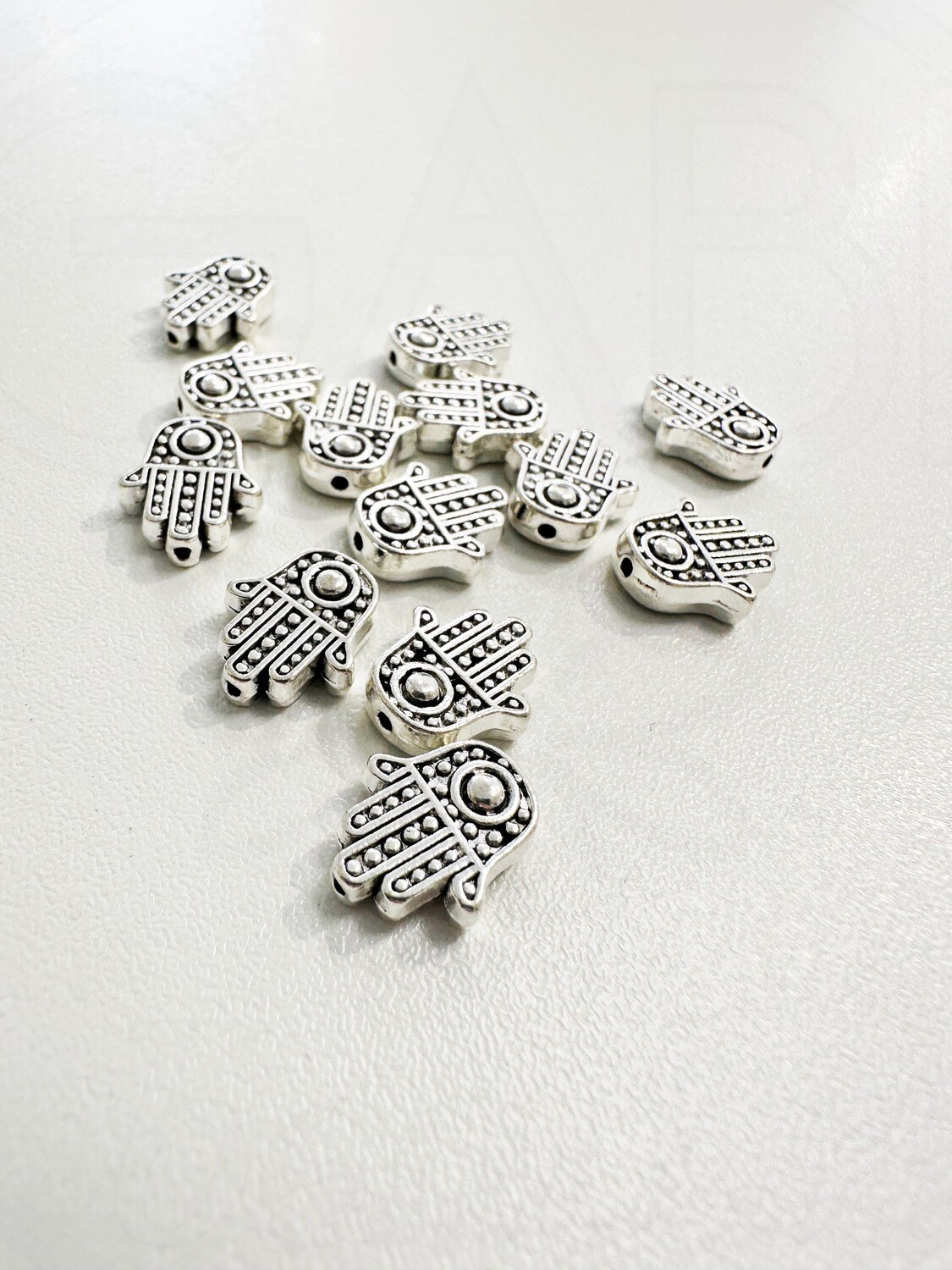 Intarpai, sidabro spalvos, 12x10x4mm, 10vnt