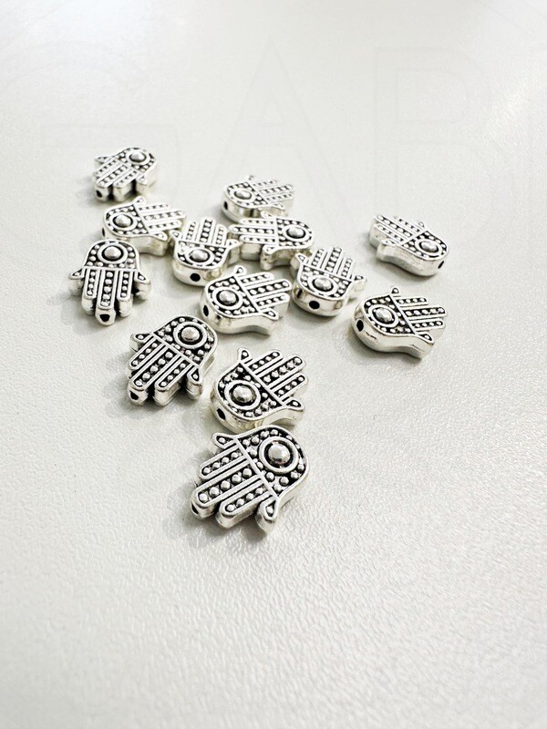 Intarpai, sidabro spalvos, 12x10x4mm, 10vnt