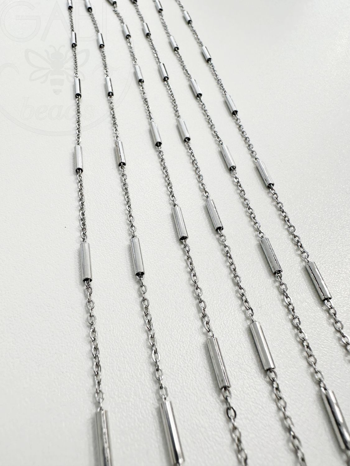Nerūdijančio plieno grandinėlė ,2x1,5x0,3mm,sidabro spalvos, 10cm