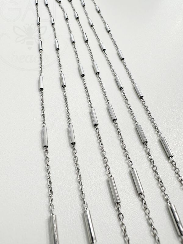 Nerūdijančio plieno grandinėlė ,2x1,5x0,3mm,sidabro spalvos, 10cm