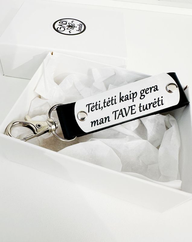 Odinis raktų pakabukas &quot;Tėti, tėti, kaip gera man Tave turėti&quot;