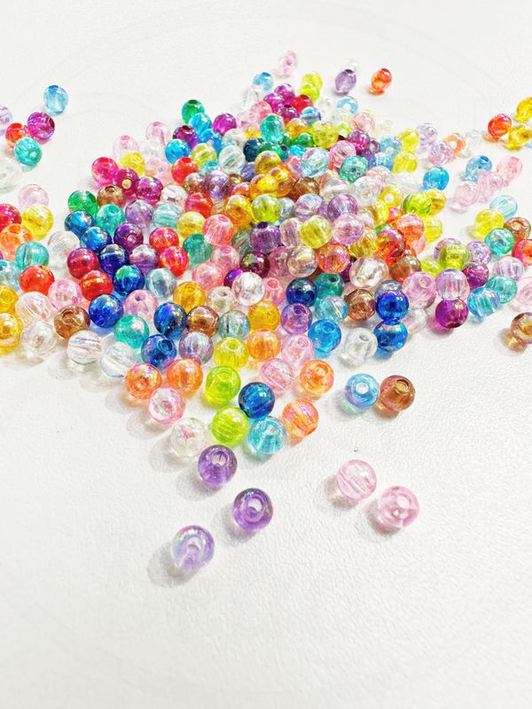 Plastikiniai karoliukai,  4mm, MIX spalvos,  500vnt