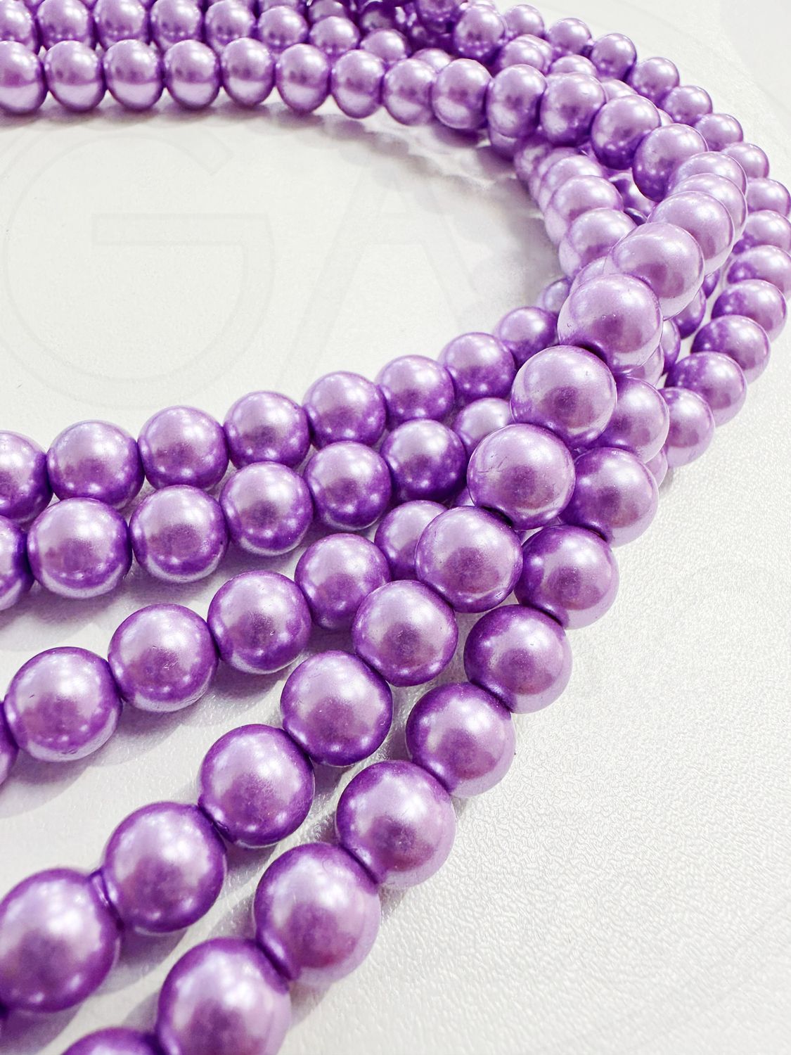 Stiklo perlai, apvali forma, violetinės spalvos
