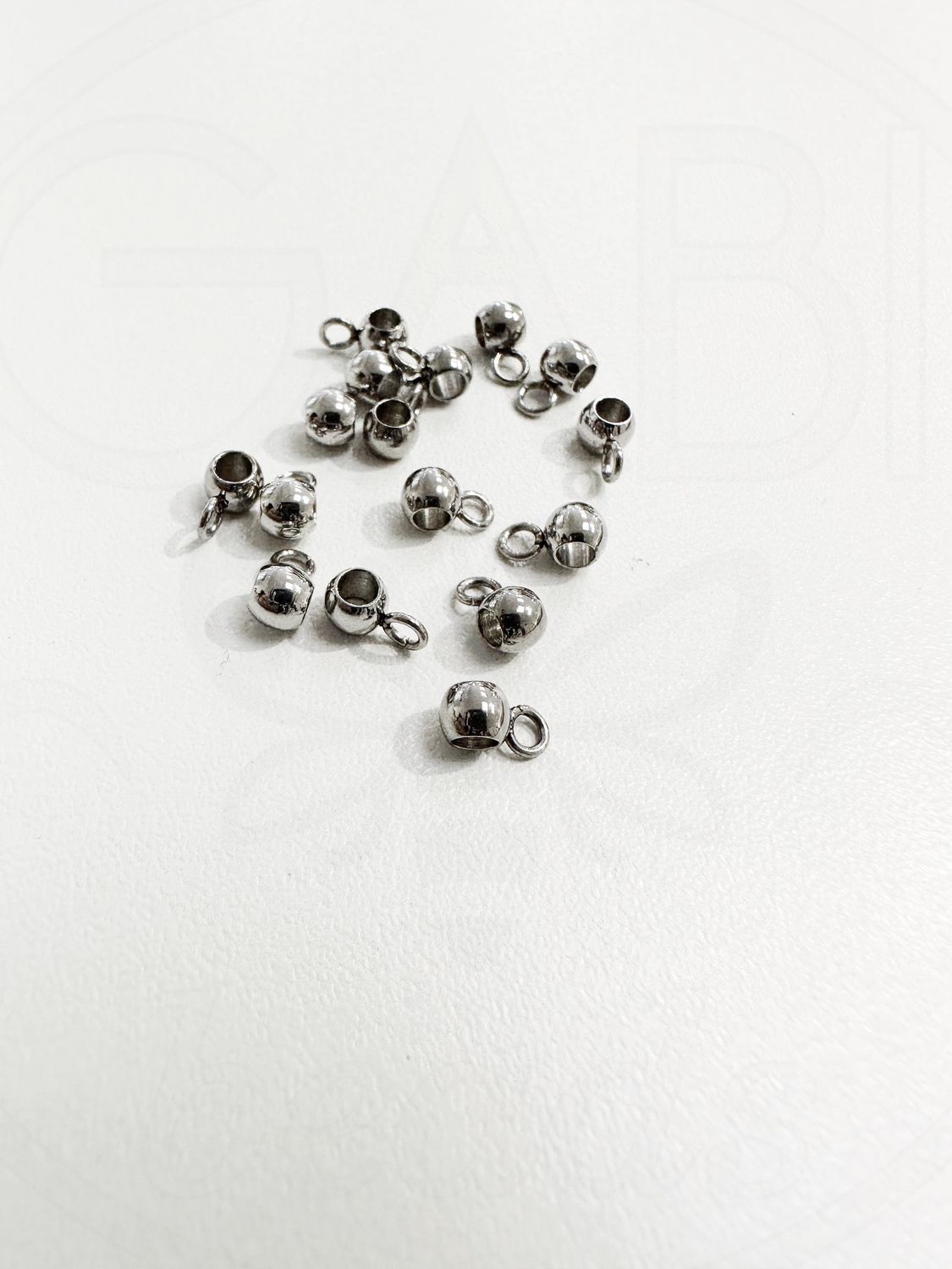 Nerūdijančio plieno intarpai, plieno spalvos, 7 x 3,5 mm, 5vnt