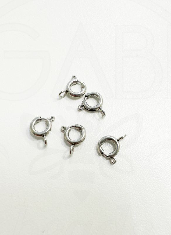 Nerūdijančio plieno užsegimai, plieno spalvos 6x1.6mm, 2 vnt
